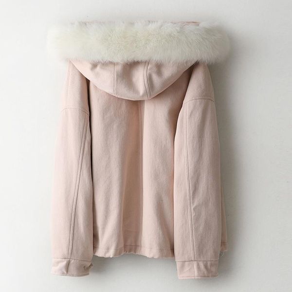 women's fur & faux real parka coat winter women liner warm jacket collar korean outwear manteau femme my, Black
women's fur & faux real parka coat winter women liner warm jacket collar korean outwear manteau femme my, Black