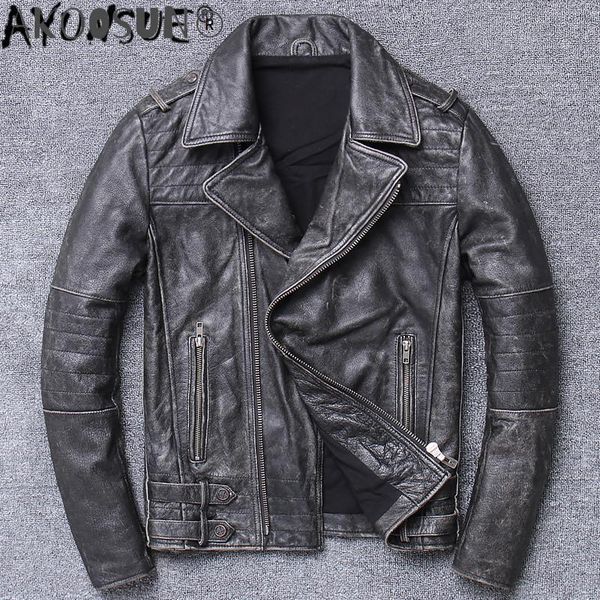 men's leather & faux akoosun jacket real cow genuine men slim long sleeve style of vintage x-15818, Black
men's leather & faux akoosun jacket real cow genuine men slim long sleeve style of vintage x-15818, Black