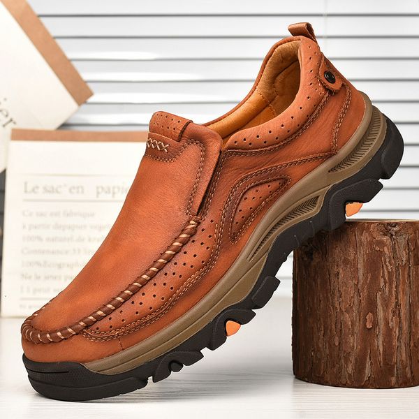 dress shoes men's hiking outdoor slip on flats genuine leather walking soft footwear quality spring fashion sneakers o9w6, Black
dress shoes men's hiking outdoor slip on flats genuine leather walking soft footwear quality spring fashion sneakers o9w6, Black