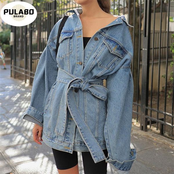 blue jean coat 2021 autumn winter women's denim jackets sashes lace up outerwear high street fashionable long jeans, Black;brown
blue jean coat 2021 autumn winter women's denim jackets sashes lace up outerwear high street fashionable long jeans, Black;brown