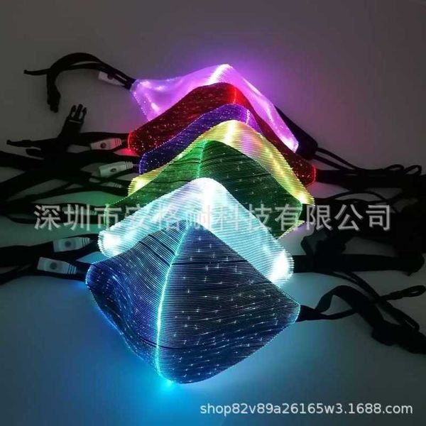 led light-emitting mask electroacoustic dj usb rechargeable optical fiber mask
