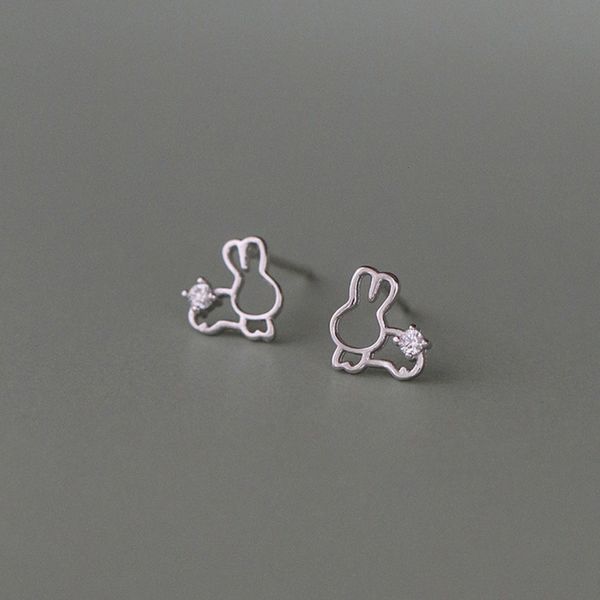 s925 sterling silver hollow out rabbit earrings female fashion small simple earrings cute design, Golden
s925 sterling silver hollow out rabbit earrings female fashion small simple earrings cute design, Golden