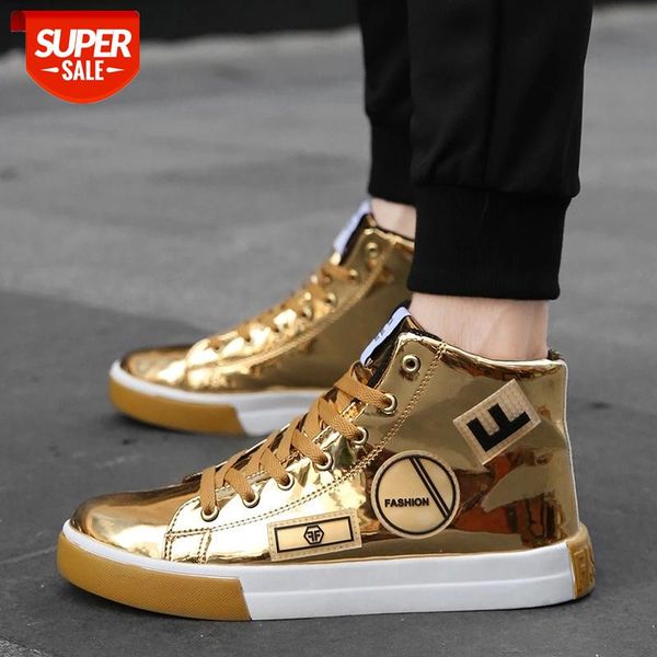 men shoes fashiona patent leather sneakers high gold silver hip hop boots glossy lighted brand designer shoes flats size 46 #et0j
men shoes fashiona patent leather sneakers high gold silver hip hop boots glossy lighted brand designer shoes flats size 46 #et0j