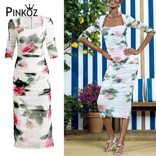 vintage designer runway style rose flower printed slim draped midi bodycon dress half sleeve square collar party dresses 210421, Black;gray
vintage designer runway style rose flower printed slim draped midi bodycon dress half sleeve square collar party dresses 210421, Black;gray