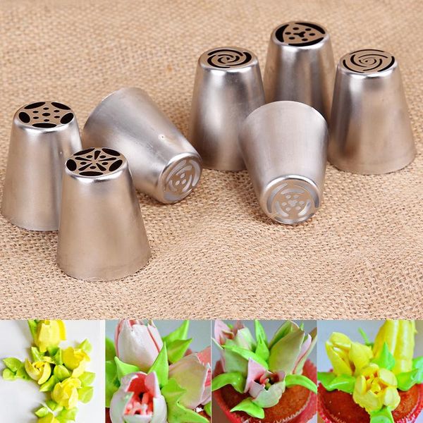 cake tools 7pcs stainless steel russian tulip icing piping nozzles for kitchen decoration decor tips tool pastry cupcake rose set
cake tools 7pcs stainless steel russian tulip icing piping nozzles for kitchen decoration decor tips tool pastry cupcake rose set