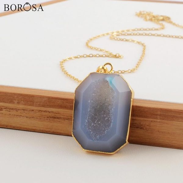 pendant necklaces borosa dropship rainbow color octagon agates druzy geode 18inch copper gold chain necklace cl112, Silver
pendant necklaces borosa dropship rainbow color octagon agates druzy geode 18inch copper gold chain necklace cl112, Silver