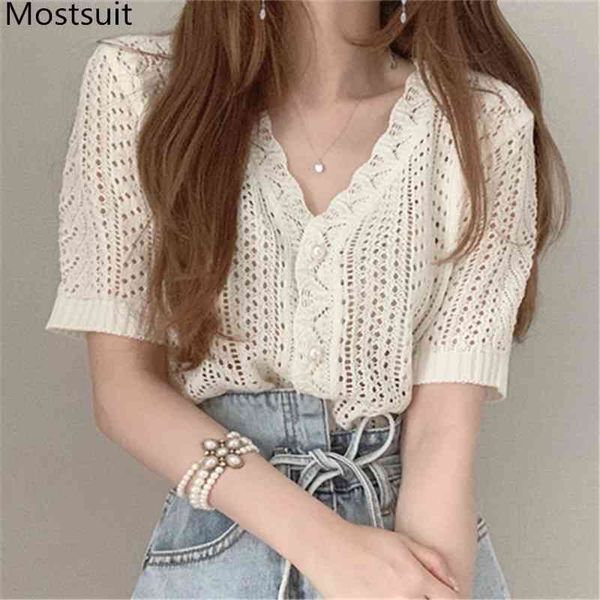 summer korean v-neck hollow cardigans women short sleeve single-breasted sweaters fashion vintage elegant 210514, White;black
summer korean v-neck hollow cardigans women short sleeve single-breasted sweaters fashion vintage elegant 210514, White;black