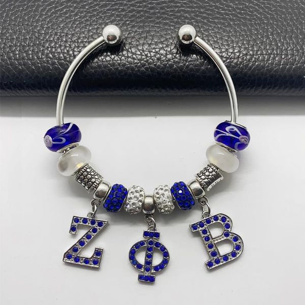 charm bracelets exquisite blue rhinestone inlaid metal zeta phi beta greek letter sorority society big hole beads bracelet bangle, Golden;silver
charm bracelets exquisite blue rhinestone inlaid metal zeta phi beta greek letter sorority society big hole beads bracelet bangle, Golden;silver