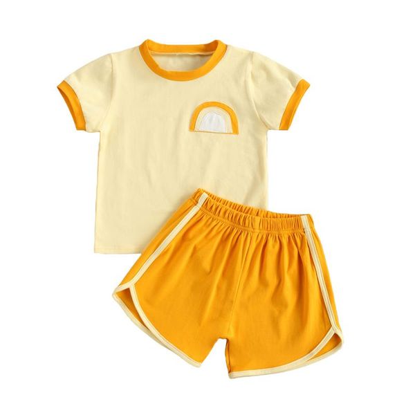 1-5years 2 pieces kids suit set round collar short sleeve pullover+ high waist shorts for summer clothing sets, White
1-5years 2 pieces kids suit set round collar short sleeve pullover+ high waist shorts for summer clothing sets, White