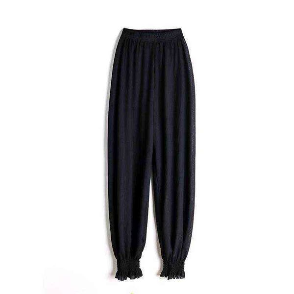 2021 summer ice silk 9-point casual pants floating women's high waist and toe binding thin lantern anti mosquito, Black;white
2021 summer ice silk 9-point casual pants floating women's high waist and toe binding thin lantern anti mosquito, Black;white