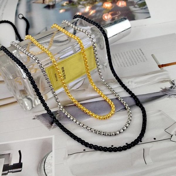 3mm stainless steel chain for men and women gold black silver tone necklace jewelry wholesale chokers, Golden;silver
3mm stainless steel chain for men and women gold black silver tone necklace jewelry wholesale chokers, Golden;silver