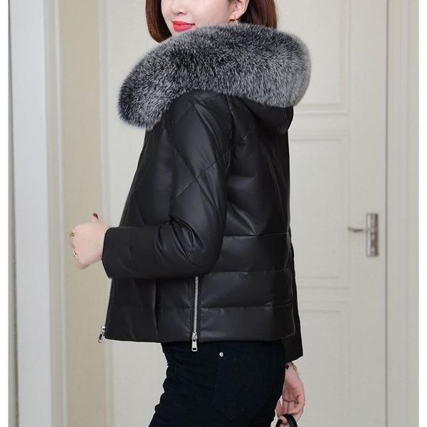 women's down & parkas women winter pu leather 2021 solid thicken zipper warm fur collar windproof jackets cotton coat for female x57, Black
women's down & parkas women winter pu leather 2021 solid thicken zipper warm fur collar windproof jackets cotton coat for female x57, Black