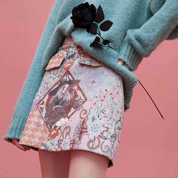 skirts autumn women vintage magic witch print female a-line short suede mini p3m5, Black
skirts autumn women vintage magic witch print female a-line short suede mini p3m5, Black