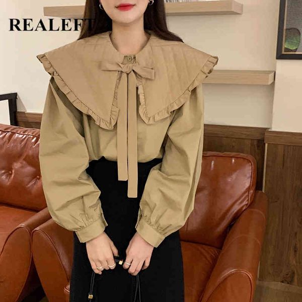 spring vintage blouse ladies elegant korean style doll collar long sleeve ruffles casual women's shirt female 210428, White
spring vintage blouse ladies elegant korean style doll collar long sleeve ruffles casual women's shirt female 210428, White