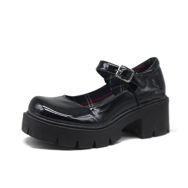 spring/summer 2021 mary jane women's shoe platform jk uniform single heel retro british leather dress shoes, Black
spring/summer 2021 mary jane women's shoe platform jk uniform single heel retro british leather dress shoes, Black