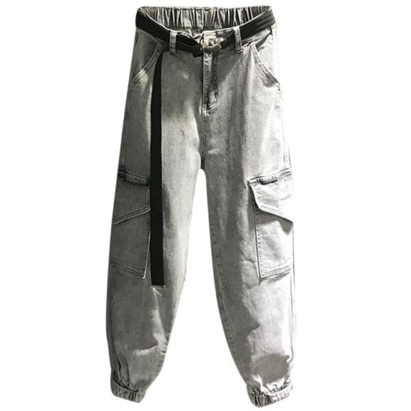 plus size 26-312021 spring fahsion smoke gray loose jeans hip hop big pocket women elastic hihg waist casual denim cargo pants women's, Blue
plus size 26-312021 spring fahsion smoke gray loose jeans hip hop big pocket women elastic hihg waist casual denim cargo pants women's, Blue