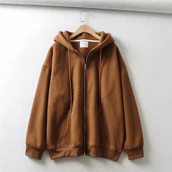 women's hoodies & sweatshirts oversize girls thick zipper 2021 autumn winter ladies streetwear fleece outfits casual boyfriend cute swe, Black
women's hoodies & sweatshirts oversize girls thick zipper 2021 autumn winter ladies streetwear fleece outfits casual boyfriend cute swe, Black