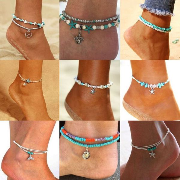 popular handmade rice beaded turquoise style men's and women's bohemian beach anklet suit, Red;blue
popular handmade rice beaded turquoise style men's and women's bohemian beach anklet suit, Red;blue