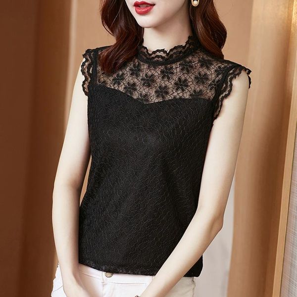 women's blouses & shirts -3xl summer women shirt sleeveless lace vest bottoming hollow out pullover blouse blusa, White
women's blouses & shirts -3xl summer women shirt sleeveless lace vest bottoming hollow out pullover blouse blusa, White