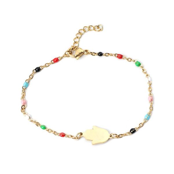 charm bracelets fashion bohemia stainless steel gold color multi-color enamel bead bracelet jewelry for women party gifts 1pcs, Golden;silver
charm bracelets fashion bohemia stainless steel gold color multi-color enamel bead bracelet jewelry for women party gifts 1pcs, Golden;silver