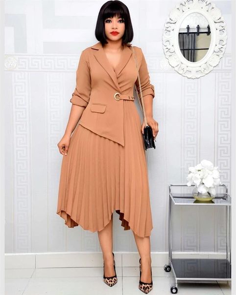 casual dresses autumn women elegant blazer pleated irregular work wear office ladies fashion plus size dress, Black;gray
casual dresses autumn women elegant blazer pleated irregular work wear office ladies fashion plus size dress, Black;gray
