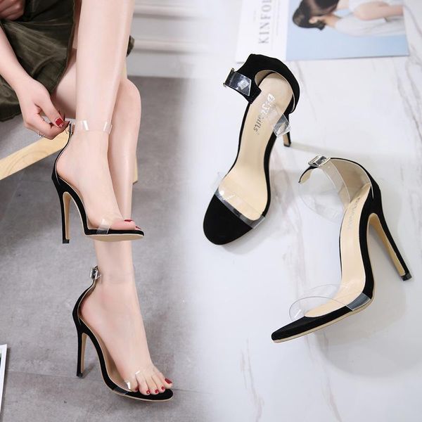 sandals european beauty shoes transparent film super high heel fashion catwalk 35-42 women, Black
sandals european beauty shoes transparent film super high heel fashion catwalk 35-42 women, Black