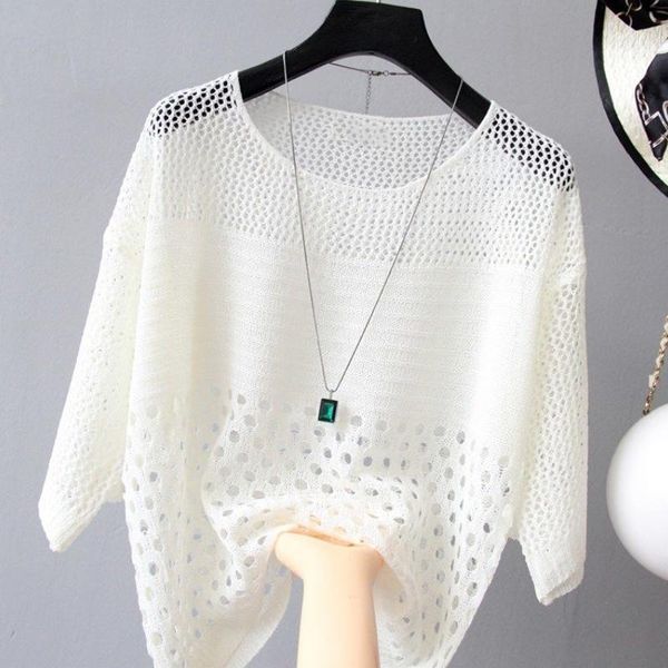 women's sweaters design sense striped hollow hole sunscreen sweater female plus size 2021 summer korean fashion loose air-conditioning, White;black
women's sweaters design sense striped hollow hole sunscreen sweater female plus size 2021 summer korean fashion loose air-conditioning, White;black