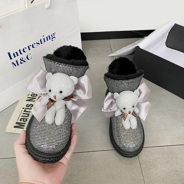 boots fashion plush warm women diamond-studded snow magic color wool little bear cartoon winter women's shoes, Black
boots fashion plush warm women diamond-studded snow magic color wool little bear cartoon winter women's shoes, Black