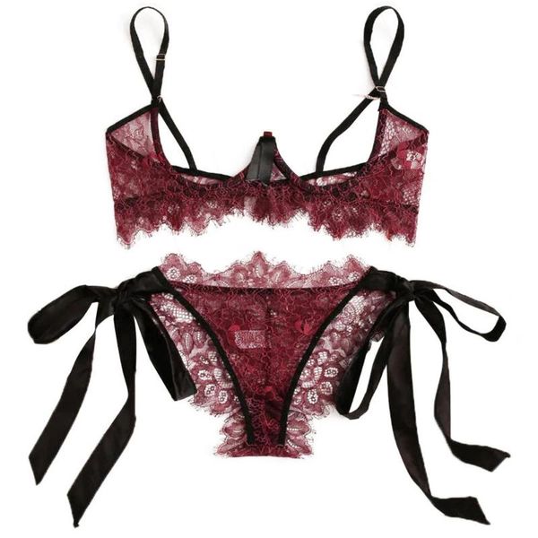 bras sets 2021 lace bra set women appliques underwire lingerie mesh thong low waist panties 2pcs, Red;black
bras sets 2021 lace bra set women appliques underwire lingerie mesh thong low waist panties 2pcs, Red;black