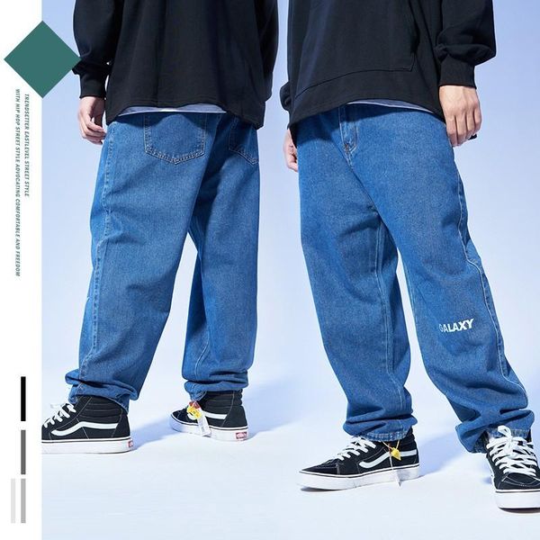 men's jeans american style street tide laser reflective printing loose oversize wide-leg trousers all-match straight-leg pants, Blue
men's jeans american style street tide laser reflective printing loose oversize wide-leg trousers all-match straight-leg pants, Blue