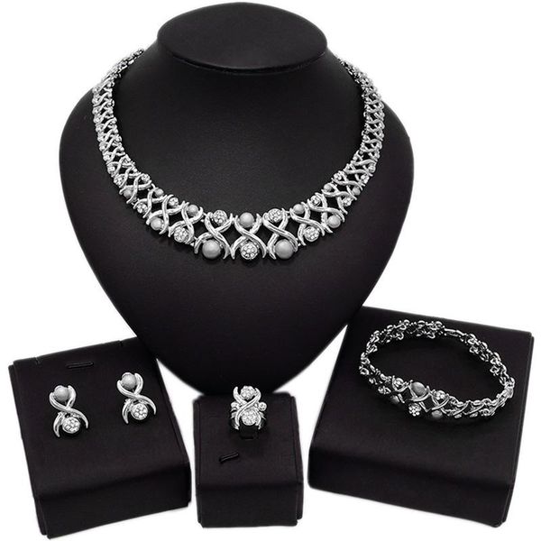 earrings & necklace yulaili classic african jewelry sets round shape charm choker bracelet ring for women party anniversary gifts, Silver
earrings & necklace yulaili classic african jewelry sets round shape charm choker bracelet ring for women party anniversary gifts, Silver