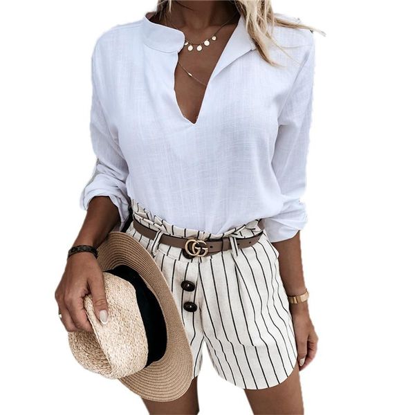 color 2021 solid women blouses long sleeve o-neck collar blouse shirt casual elegant work office lady women's & shirts, White
color 2021 solid women blouses long sleeve o-neck collar blouse shirt casual elegant work office lady women's & shirts, White