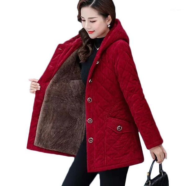 women's down & parkas women jacket winter plus fleece thicke corduroy outerwear parker female hooded cotton padded coat size 5xl basic, Black
women's down & parkas women jacket winter plus fleece thicke corduroy outerwear parker female hooded cotton padded coat size 5xl basic, Black