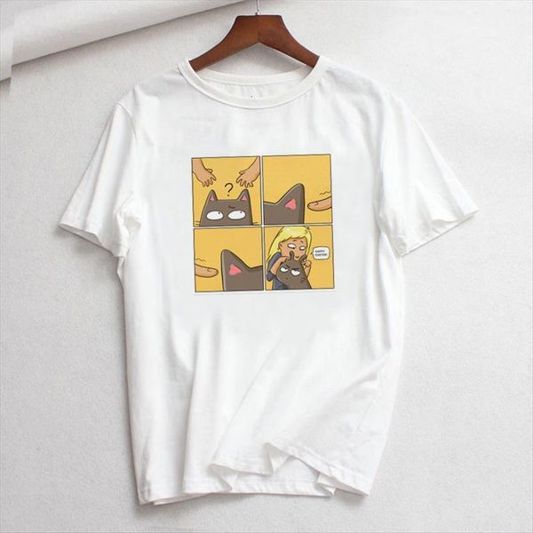 fashion cartoon cat printed graphic women t shirts short sleeve casual ulzzang kawaii harajuku album direct retro, White
fashion cartoon cat printed graphic women t shirts short sleeve casual ulzzang kawaii harajuku album direct retro, White