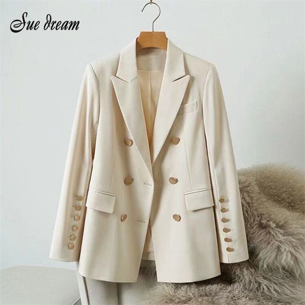 office ladies notched collar solid women blazer double breasted summer jacket casual pockets female suits coat 210519, White;black
office ladies notched collar solid women blazer double breasted summer jacket casual pockets female suits coat 210519, White;black