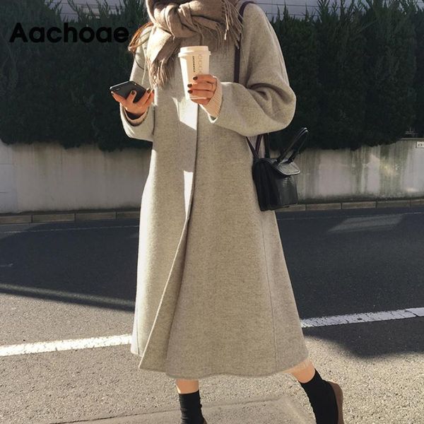 women's wool & blends aachoae women autumn winter long coat with belt turn down collar sleeve big pocket loose outerwear female elegant, Black
women's wool & blends aachoae women autumn winter long coat with belt turn down collar sleeve big pocket loose outerwear female elegant, Black