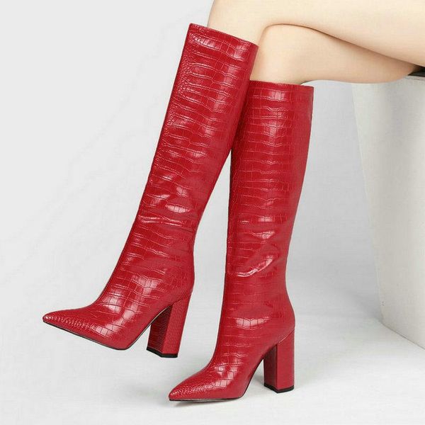 boots black red brown beige women knee high fashion square heel pointed toe ladies calf faux leather stone print boot
boots black red brown beige women knee high fashion square heel pointed toe ladies calf faux leather stone print boot