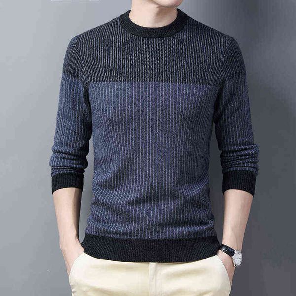 men's sweaters 2021 autumn winter trend crew neck pullover color stripe jacquard all wool bottomed men's sweater, White;black
men's sweaters 2021 autumn winter trend crew neck pullover color stripe jacquard all wool bottomed men's sweater, White;black