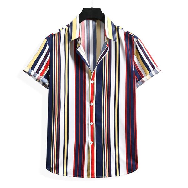 men's casual shirts for men striped print harajuku daily short sleeve summer single-breasted turn down collar blouses camisas hombre, White;black
men's casual shirts for men striped print harajuku daily short sleeve summer single-breasted turn down collar blouses camisas hombre, White;black