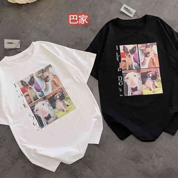 2022 factory wholesale new ba + summer fashion printed dog loose casual round neck short sleeve fashion t-shirt, White
2022 factory wholesale new ba + summer fashion printed dog loose casual round neck short sleeve fashion t-shirt, White