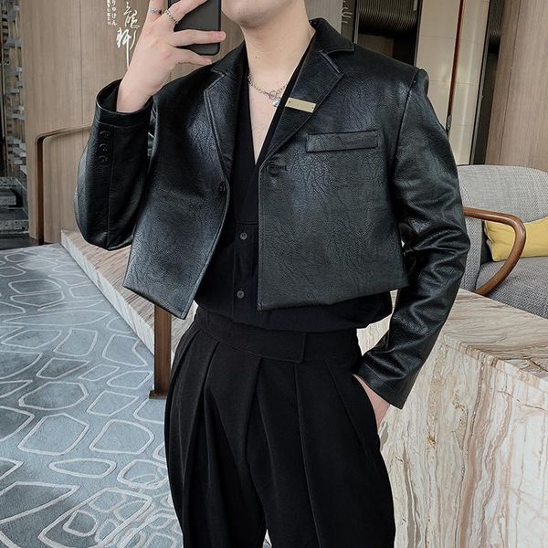 men's jackets short faux leather biker fashion vintage motorcycle outerwear men retro suit collar pu coats, Black;brown
men's jackets short faux leather biker fashion vintage motorcycle outerwear men retro suit collar pu coats, Black;brown