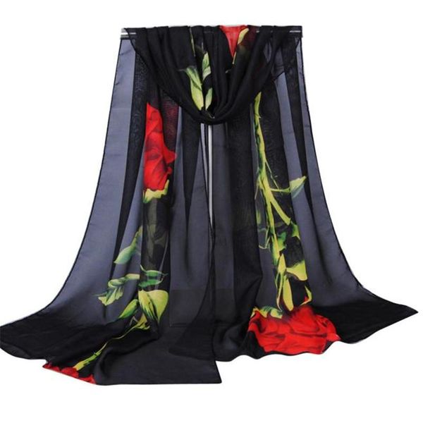 scarves fashion women spring rose long flower print soft wrap scarf ladies shawl chiffon black white, Blue;gray
scarves fashion women spring rose long flower print soft wrap scarf ladies shawl chiffon black white, Blue;gray