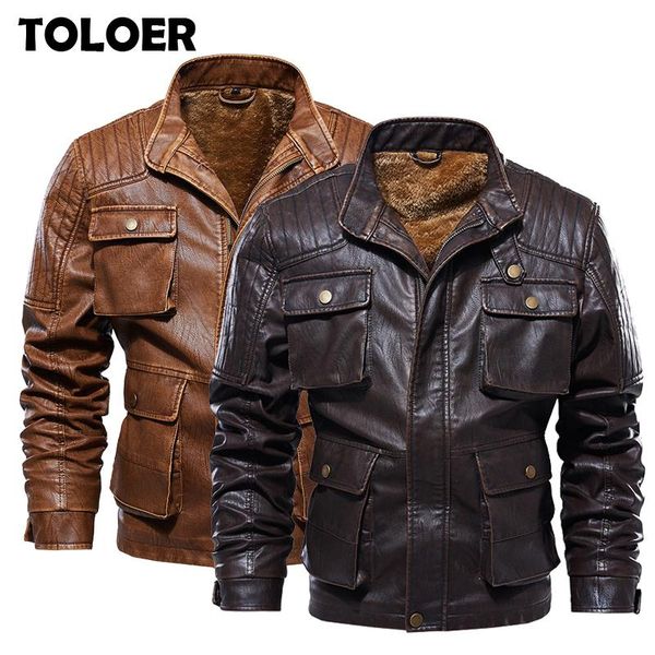 men's fur & faux 2021 leather jacket winter autumn men casual motorcycle jackets fashion multi-pocket pu biker coat brand clothing 5xl, Black
men's fur & faux 2021 leather jacket winter autumn men casual motorcycle jackets fashion multi-pocket pu biker coat brand clothing 5xl, Black