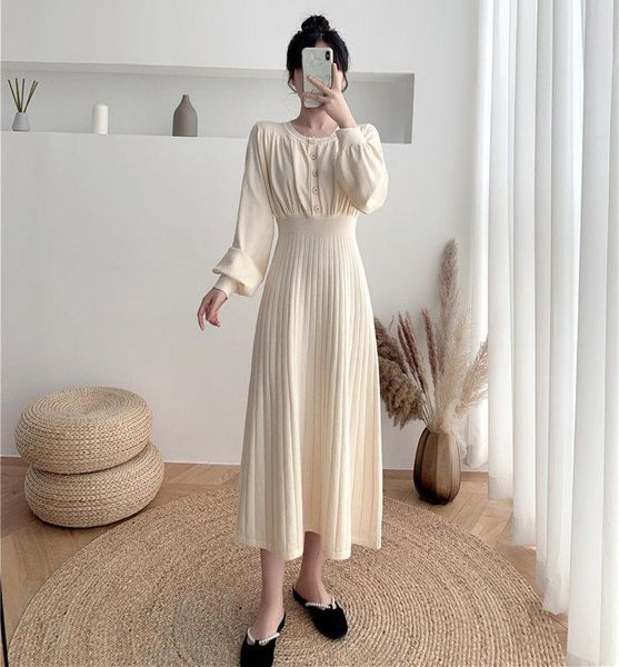 puff sleeve autumn and winter sweater dress 2021 women's retro slimming french black base knitted long femme robe y763 casual dresses, Black;gray
puff sleeve autumn and winter sweater dress 2021 women's retro slimming french black base knitted long femme robe y763 casual dresses, Black;gray