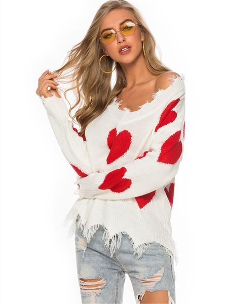 women's sweaters women winter 2021 jumpers knitted clothes fashion white burr pullover knit v-neck love print sweater female, White;black
women's sweaters women winter 2021 jumpers knitted clothes fashion white burr pullover knit v-neck love print sweater female, White;black