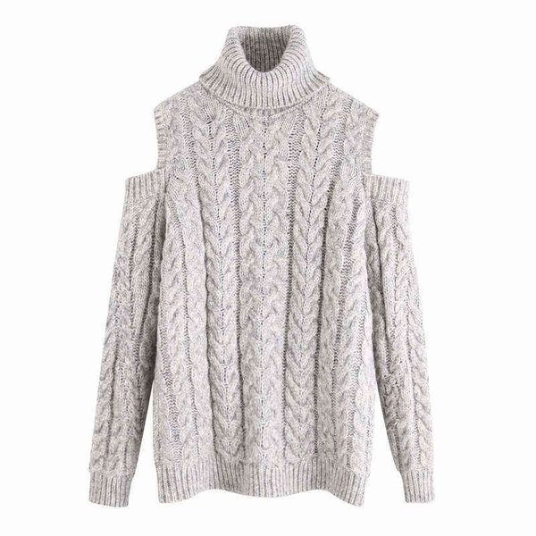 evfer women fashion bare shoulder za autumn gray sweaters female elegant knitted turtleneck pullover girls thick knitwear chic y1110, White;black
evfer women fashion bare shoulder za autumn gray sweaters female elegant knitted turtleneck pullover girls thick knitwear chic y1110, White;black