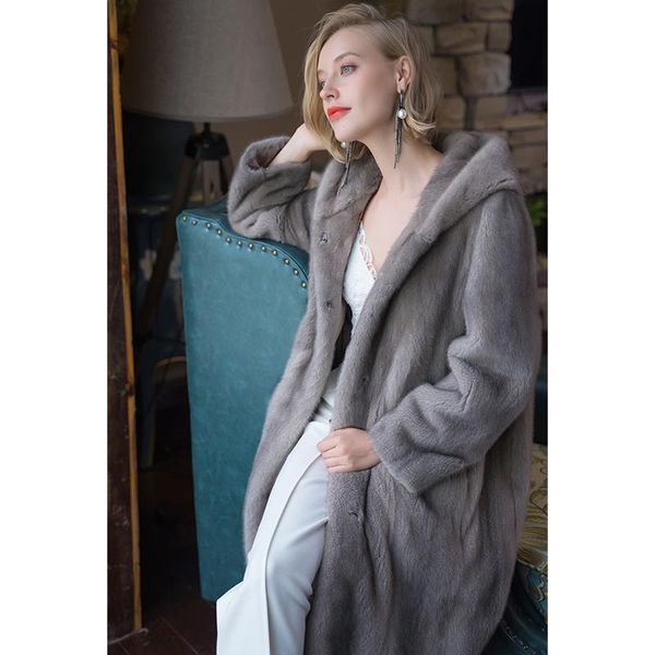 women's fur & faux ms rmm hooded long mink import velvet female whole coats, Black
women's fur & faux ms rmm hooded long mink import velvet female whole coats, Black