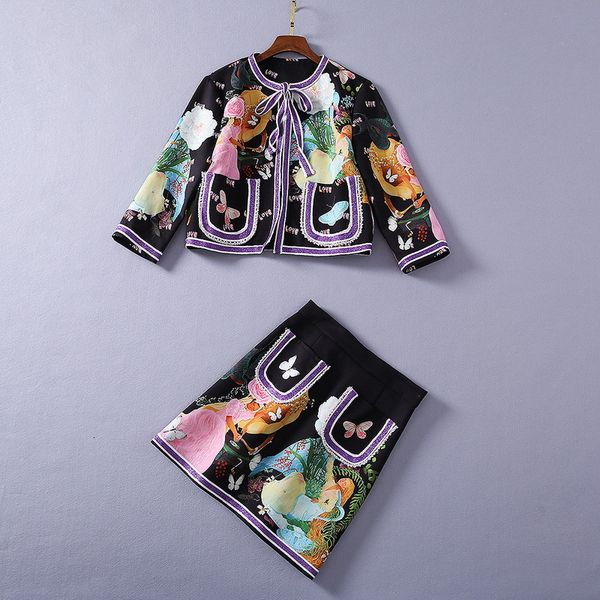 two piece dress european and american women's wear winter style butterfly print jacket with seven-inch sleeves skirts fashion suits 9j6, White
two piece dress european and american women's wear winter style butterfly print jacket with seven-inch sleeves skirts fashion suits 9j6, White