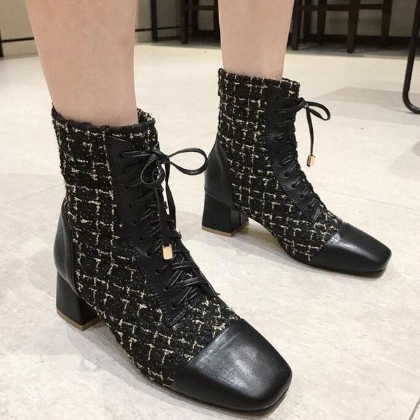 boots ankle for women square toe fashion shoes plush warm winter short heels comfortable lady, Black
boots ankle for women square toe fashion shoes plush warm winter short heels comfortable lady, Black