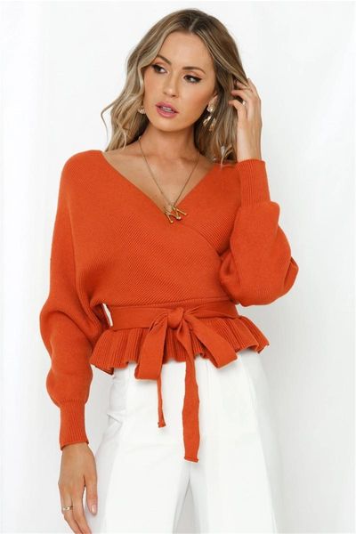 autumn winter women batwing sleeve v-neck sweater fashion solid color lace up ruffle knitwear women's sweaters, White;black
autumn winter women batwing sleeve v-neck sweater fashion solid color lace up ruffle knitwear women's sweaters, White;black